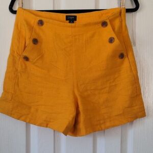 J. Crew Yellow High Waist Shorts